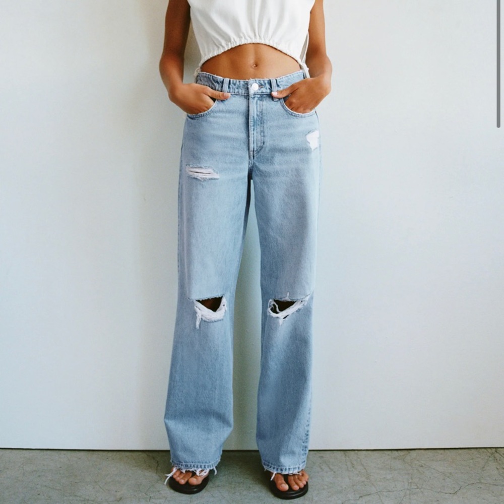 Zara relaxed fit wide leg jeans